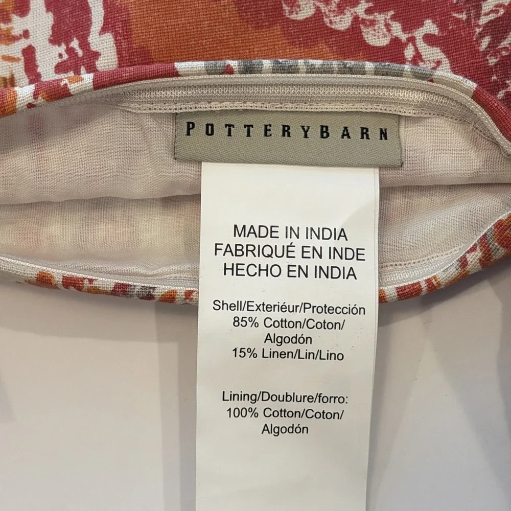 Pottery Barn Marie Palampore Lumbar Pillow Cover Set of 2 16x26 Red Rust Paisley